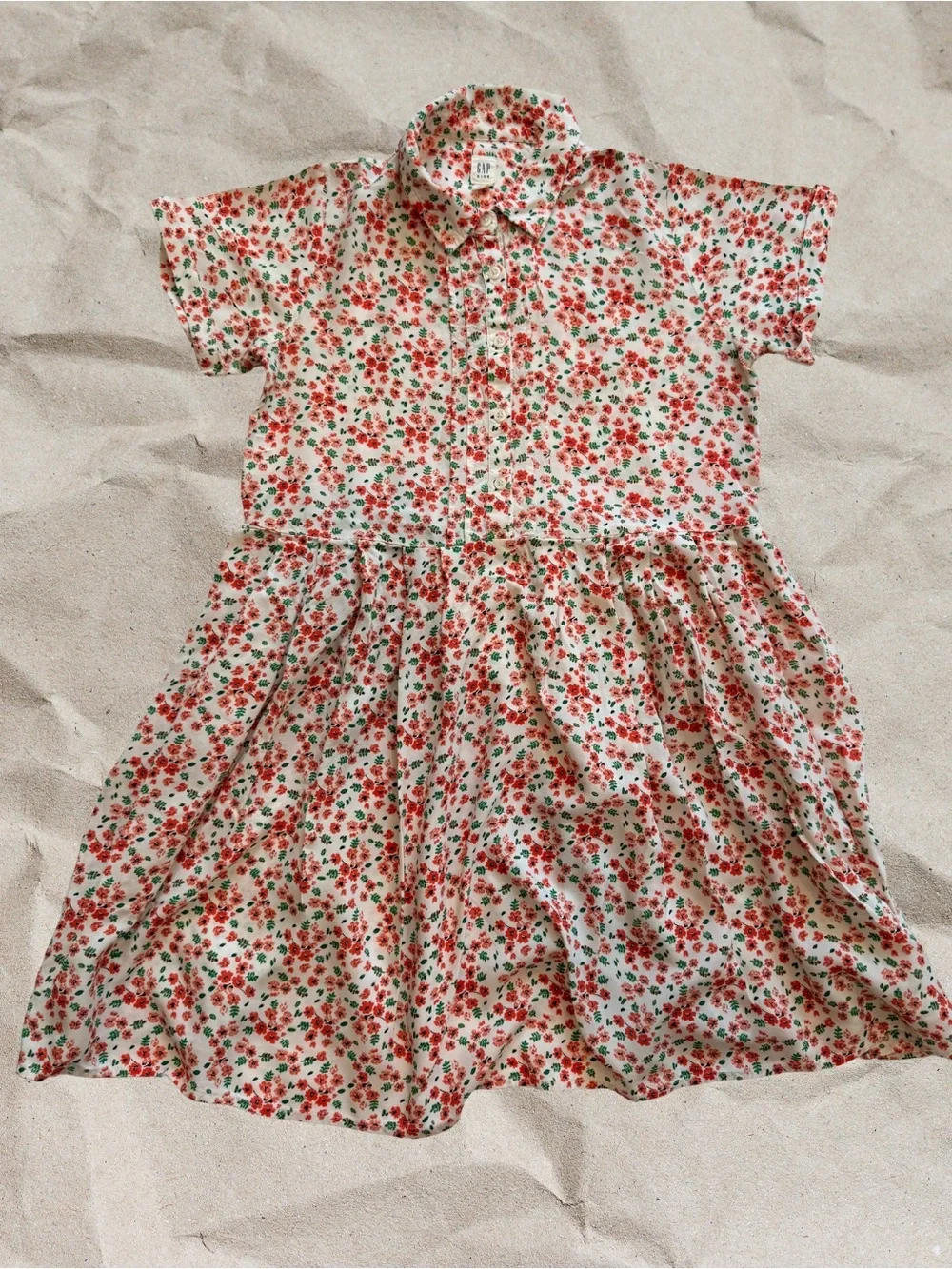 Gap Kids Floral Collared Button Front Dress Girls XXL 14-16